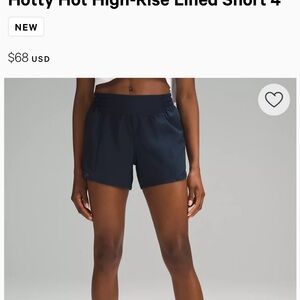 Lululemon hotty hot navy shorts